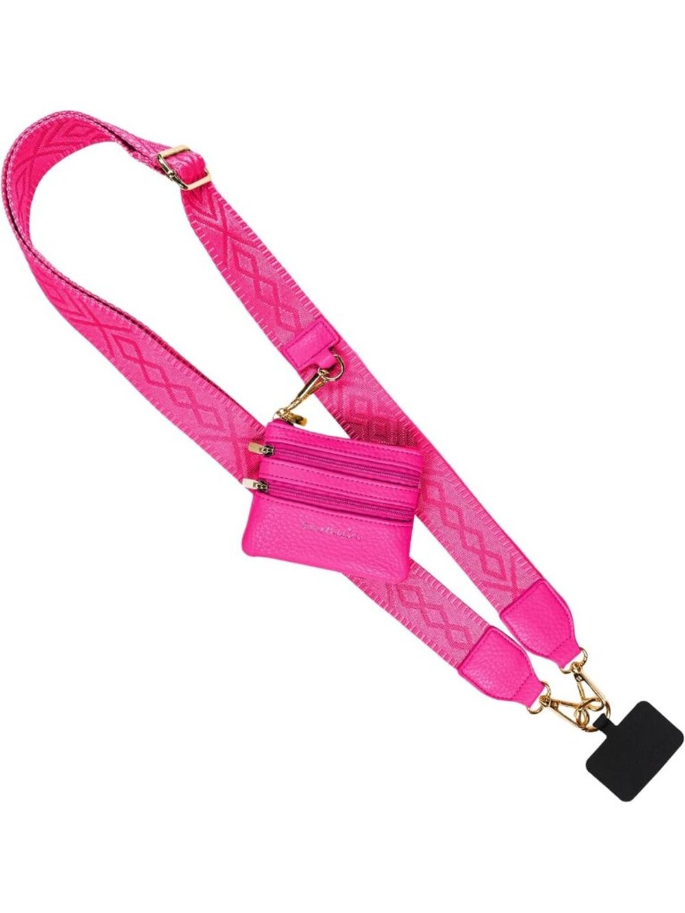 Stylish Clip & Go Phone Lanyard with Wallet Pouch - Classic Magenta Accessory